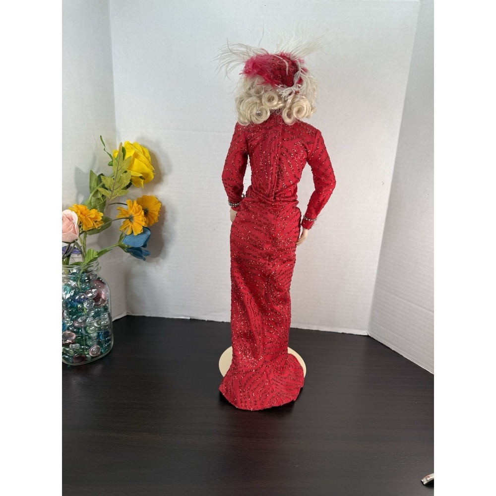 Franklin Heirloom Marilyn Monroe 19"Gentleman Prefer Blondes Figurine w/Stand - Picture 4 of 17